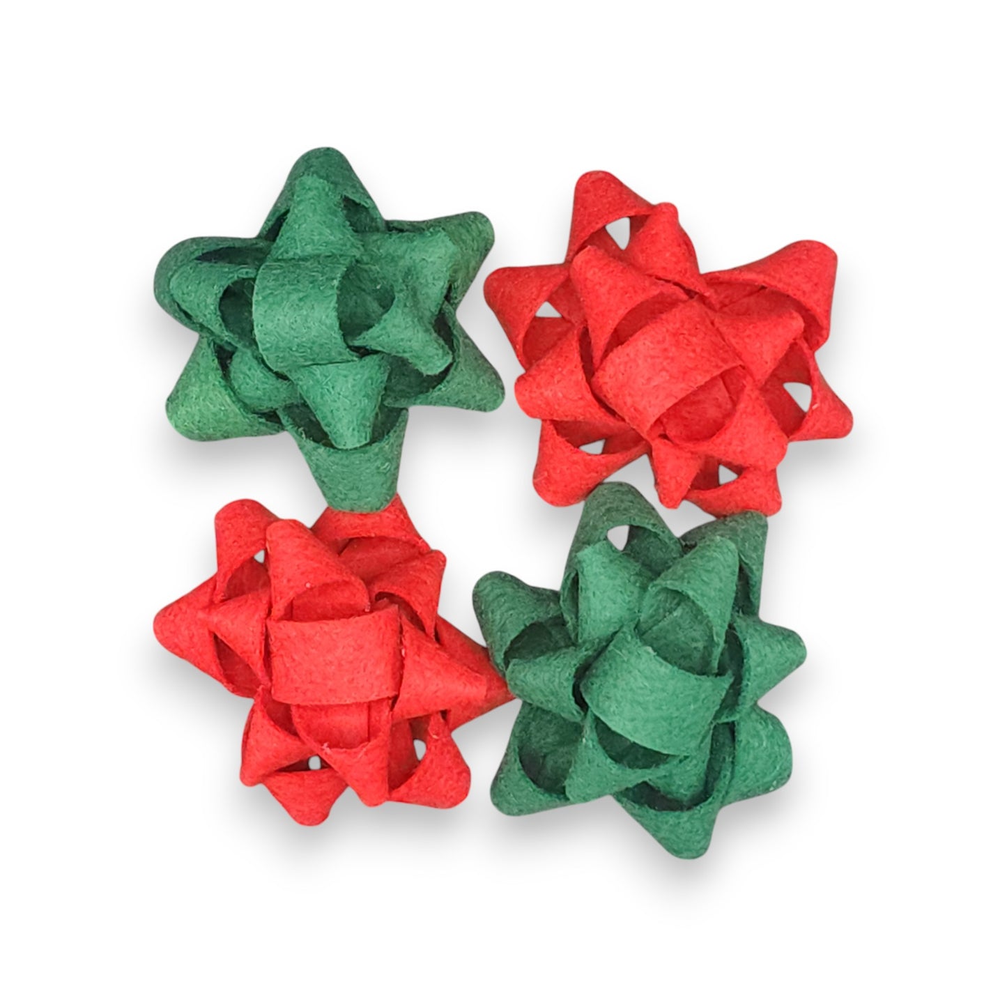 Reusable gift bows made of eco-friendly materials for wrapping presents, suitable for holidays, birthdays, and special occasions.