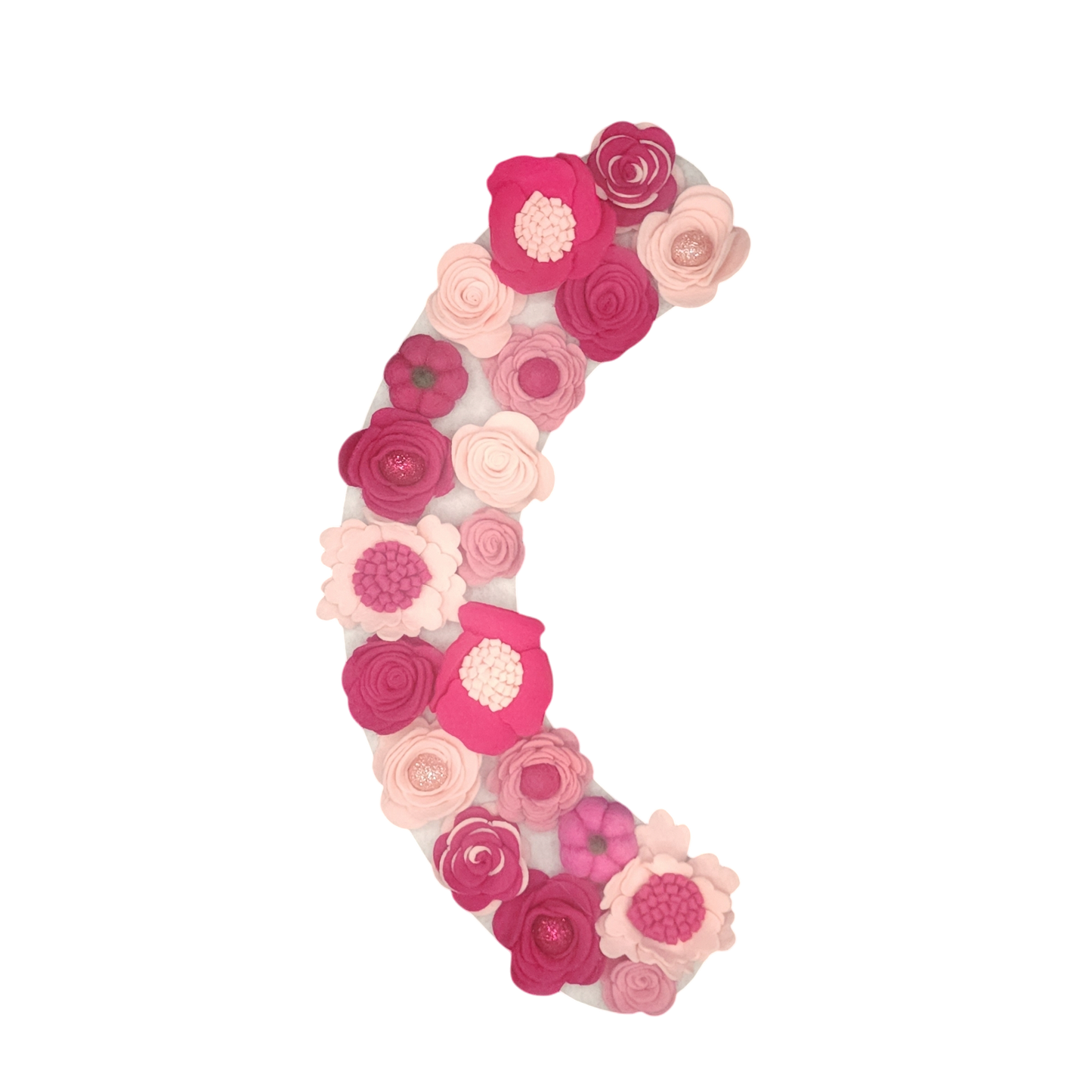 Limited Edition Eco-friendly wreath with shades of pink flowers, glitter balls and whimsical pink pumpkins. October is Breast Cancer Awareness month - wear it pink!
