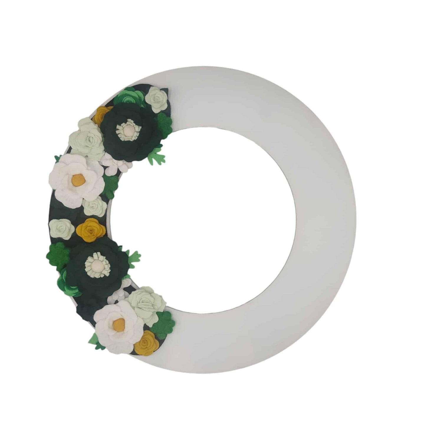 The vibrant blooms are artfully arranged on a sustainable birch wreath base, highlighting eco-friendly craftsmanship.