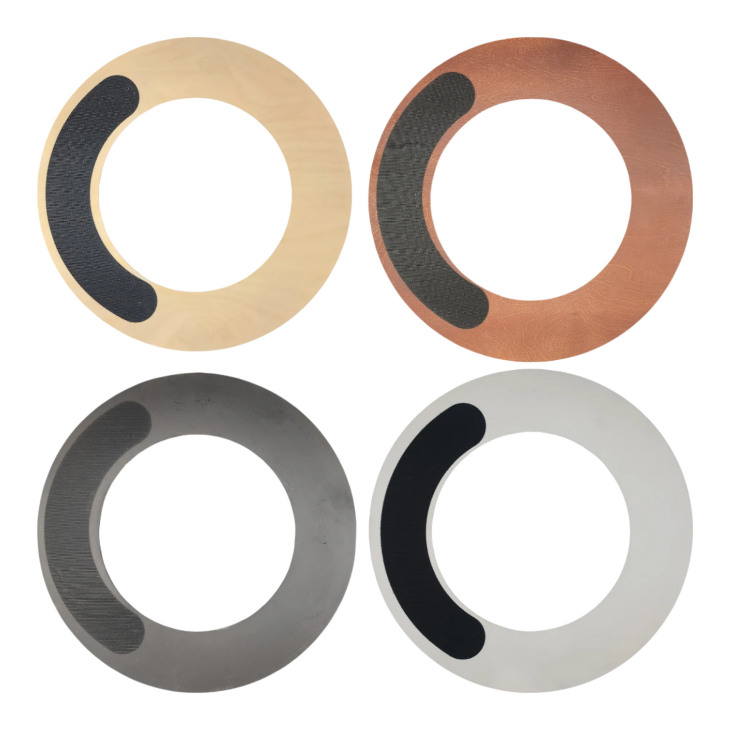 Wreath bases crafted from sustainably sourced Baltic Birch wood, featuring a unique design for easy hanging and storage.