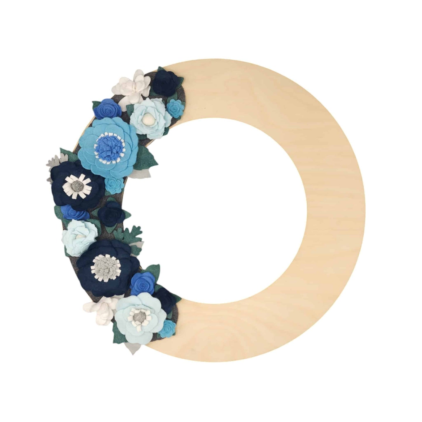 Custom, interchangeable, eco-friendly winter wreath attachment on a birch wreath base - ADORND Décor