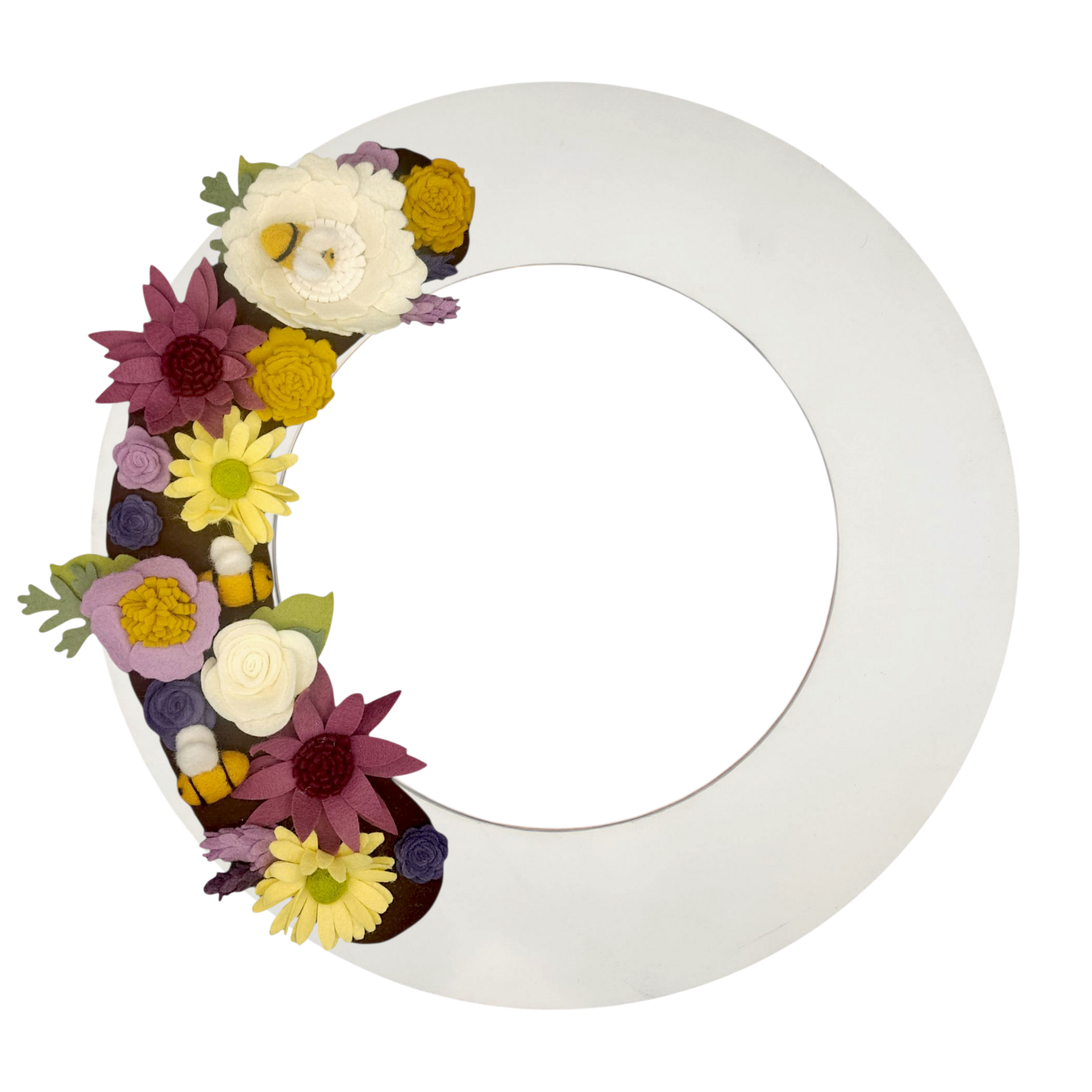 This eco-friendly wreath serves as a beautiful decoration and a meaningful reminder to protect essential bee populations.