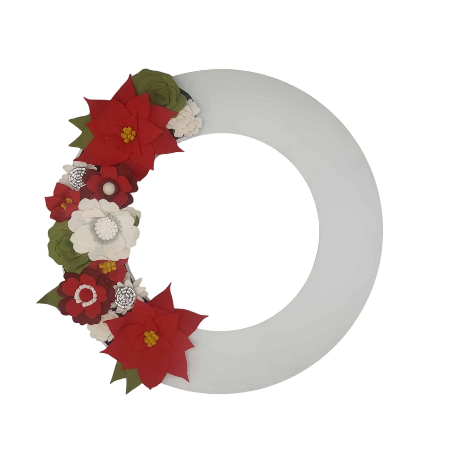 This eco-friendly wreath combines traditional and contemporary elements, making it a versatile decoration for the festive season.