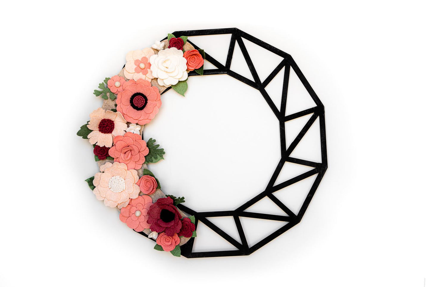 18" Geometric Wreath Base | Black