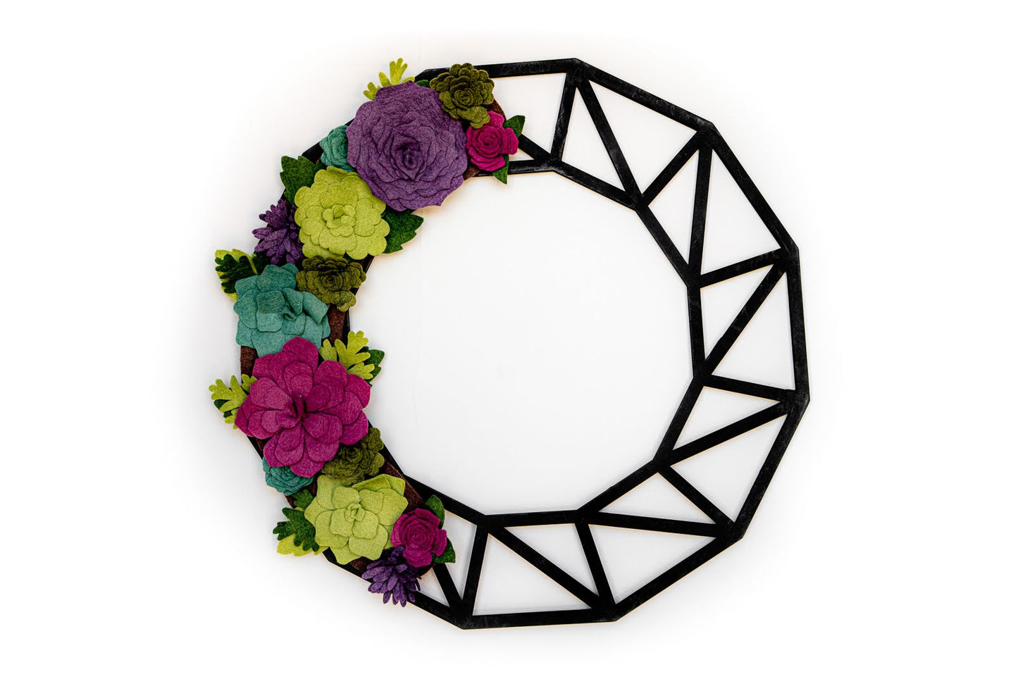 18" Geometric Wreath Base | Black