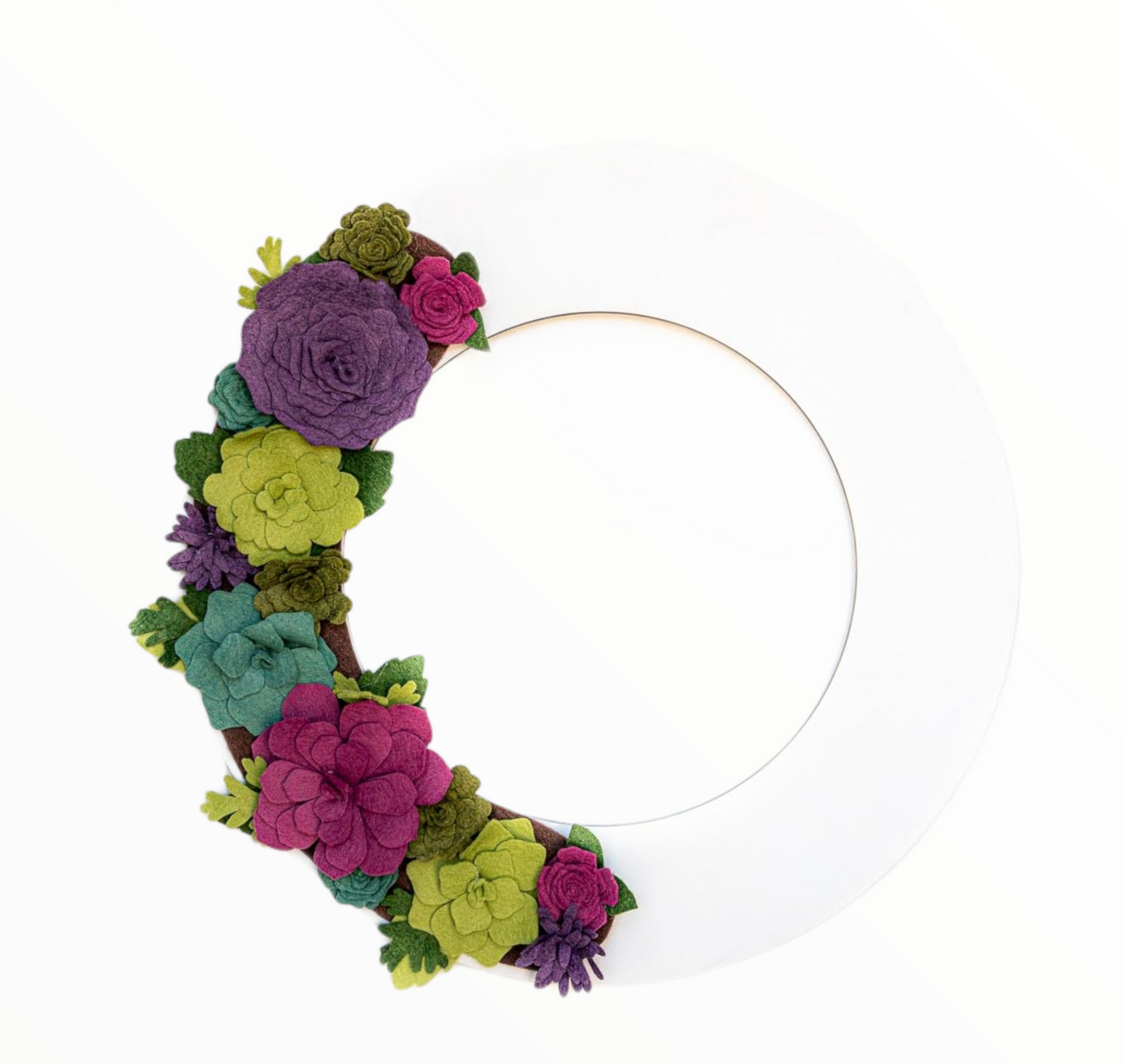 Custom, interchangeable, eco-friendly summer wreath attachment on a white wreath base - ADORND Décor